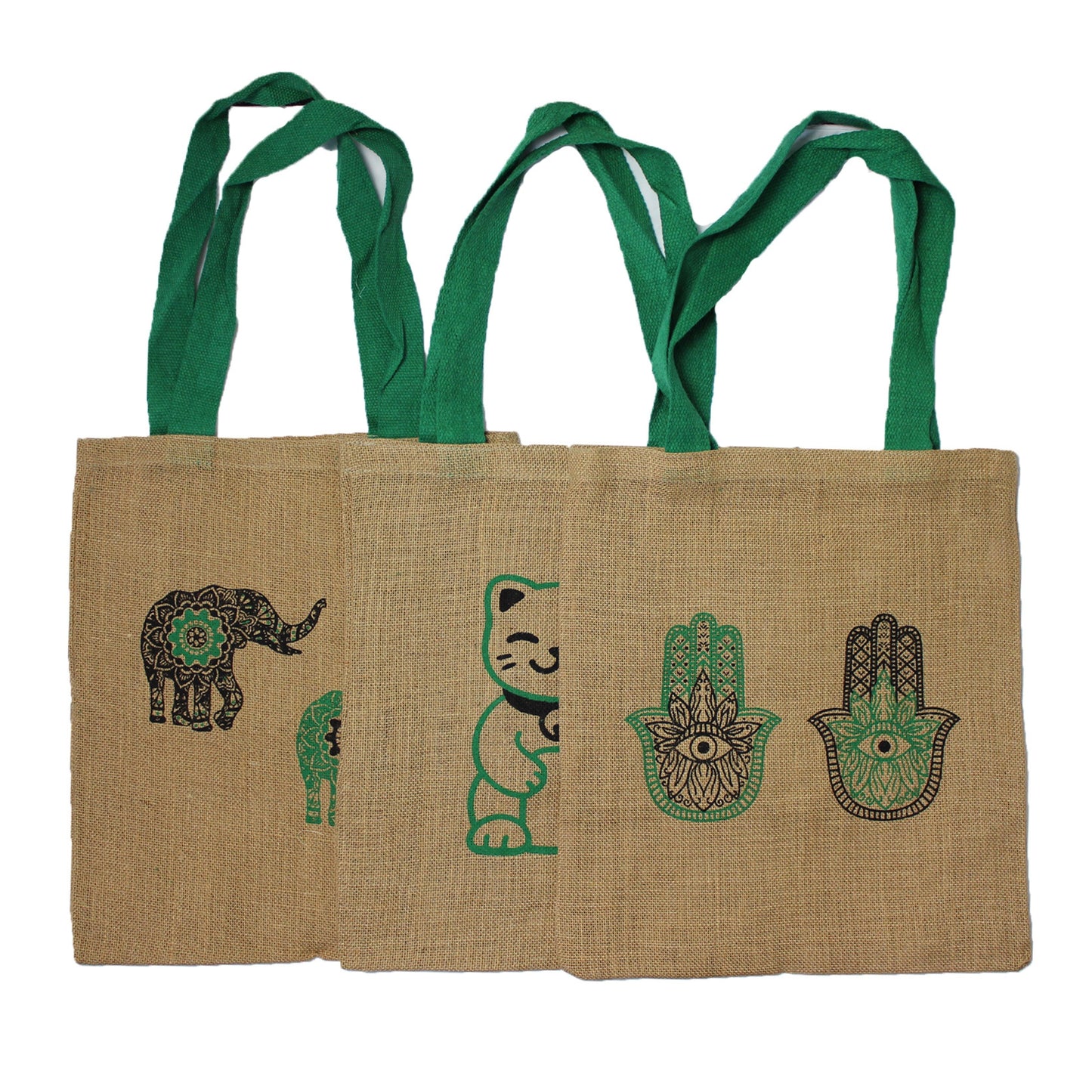 Jute-pose med tryk, Stor 42x38cm