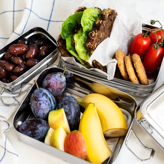 PureLunchBox Stor 3-i-1 – madkasse i rustfrit stål